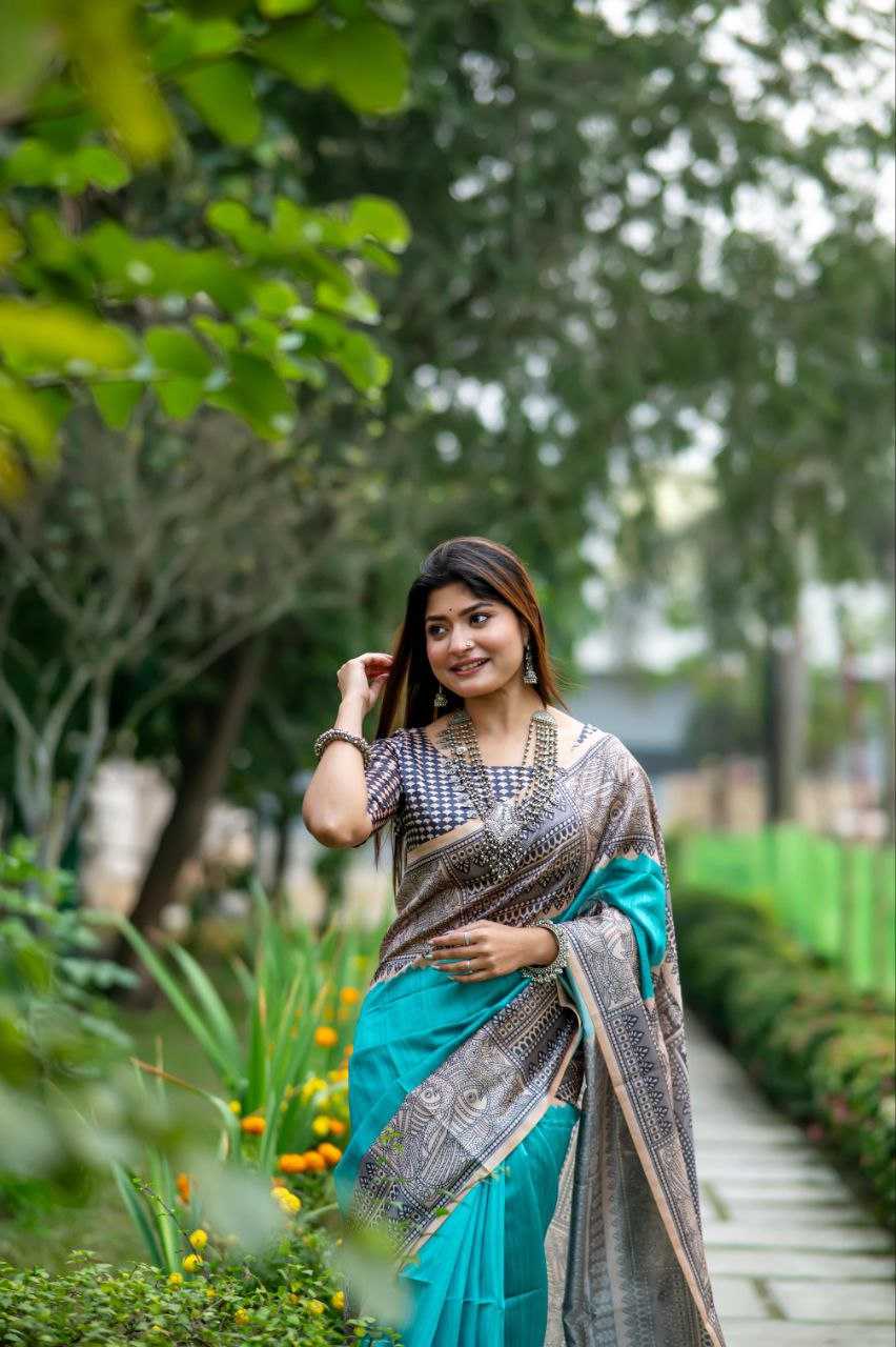 Ynf Tussar Silk KESH532 YOGITA MADHUBANI 3 Sarees Wedding Collections Festive Collections Wholesale Printed Sarees Madhubani Sarees Tussar Sarees Manufacturer