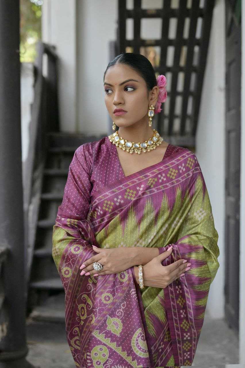 Ynf Tussar Silk KESH532 YOGITA TEMPLE 5 Silk Sarees Wholesale Traditional Silk Sarees Ikkat Silk Sarees Manufacturer