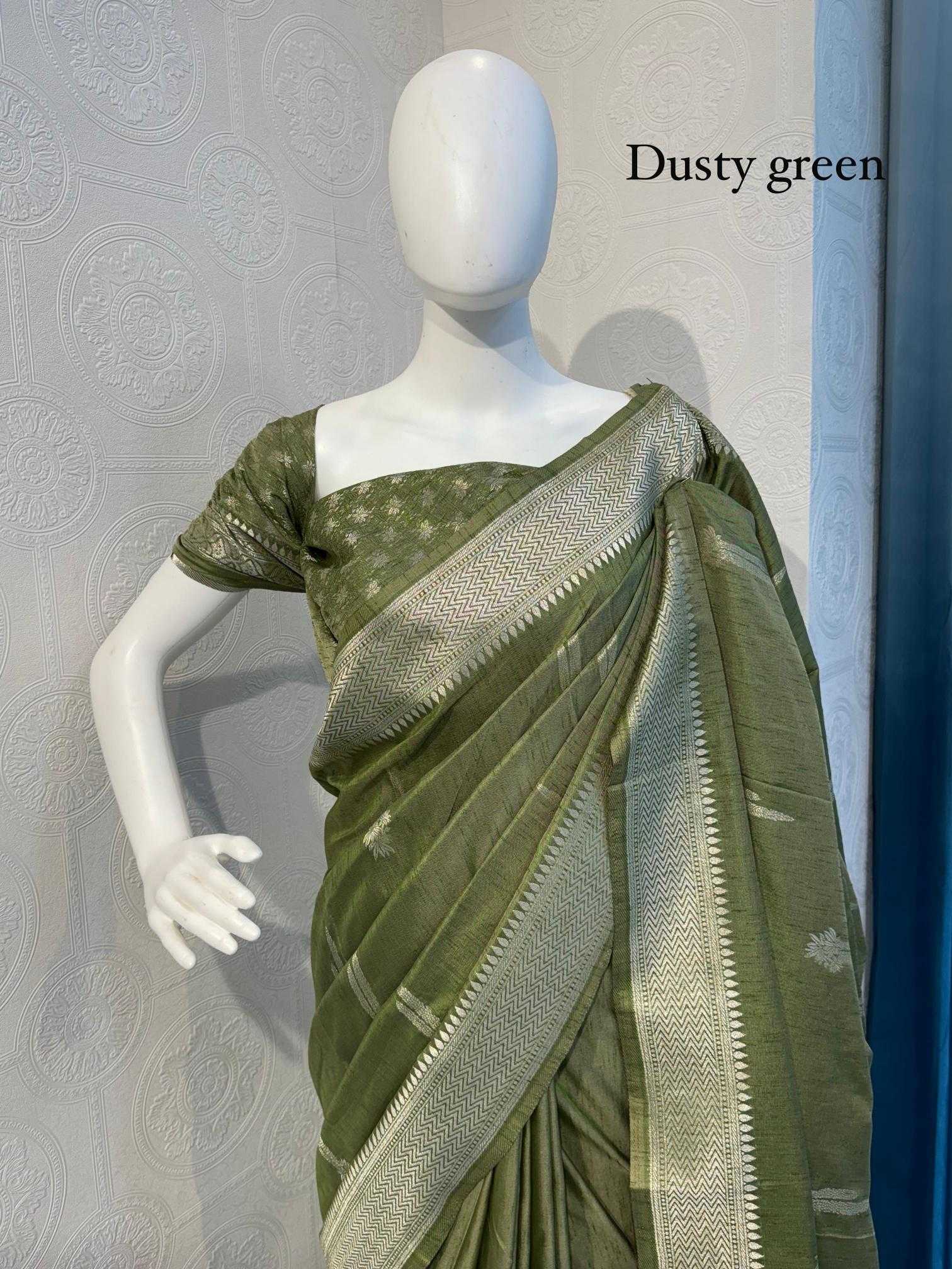 Ynf Tussar Silk RIN118 STERIO Silk Sarees Wholesale Tussar Silk Sarees Designer Silk Sarees Zari Border Silk Sarees Manufacturer