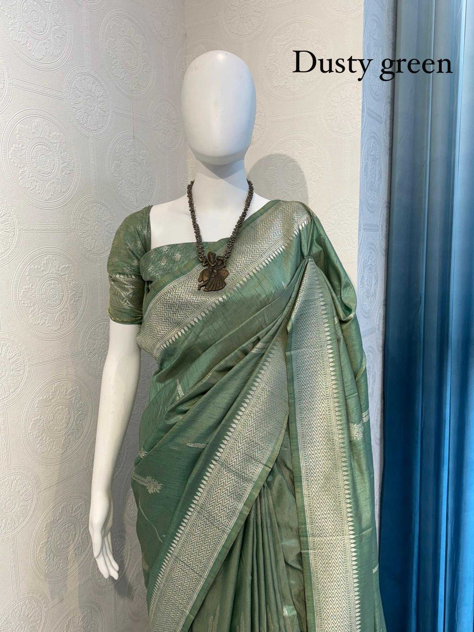 Ynf Tussar Silk RIN118 STERIO Silk Sarees Wholesale Tussar Silk Sarees Designer Silk Sarees Zari Border Silk Sarees Manufacturer