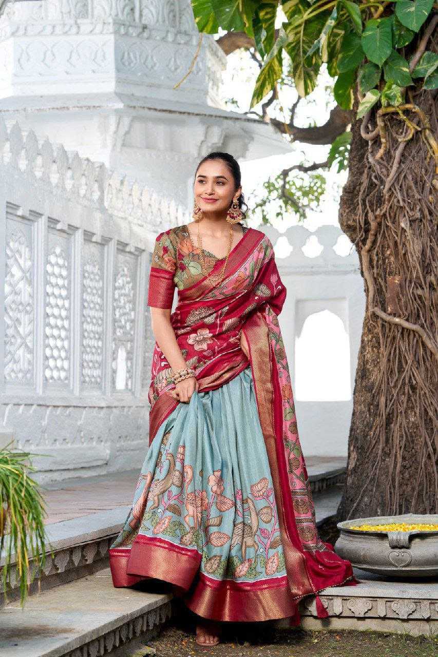 Ynf Tussar Silk RIN193 CHARM Lehengas Wedding Collections Festive Collections Wholesale Silk Lehenga Floral Lehenga Lehenga With Blouse Manufacturer