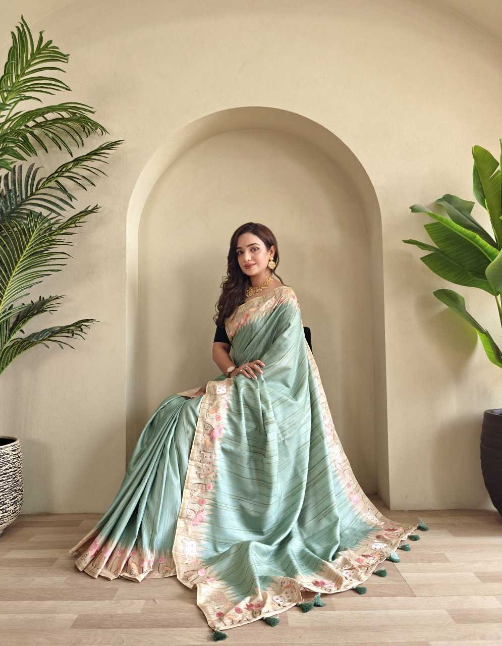 Ynf Tussar Silk RIN197 3014 Sarees Wholesale Designer Sarees Fancy Sarees Bridal Sarees Manufacturer