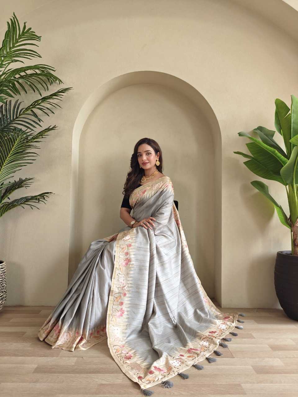 Ynf Tussar Silk RIN197 3014 Sarees Wholesale Designer Sarees Fancy Sarees Bridal Sarees Manufacturer