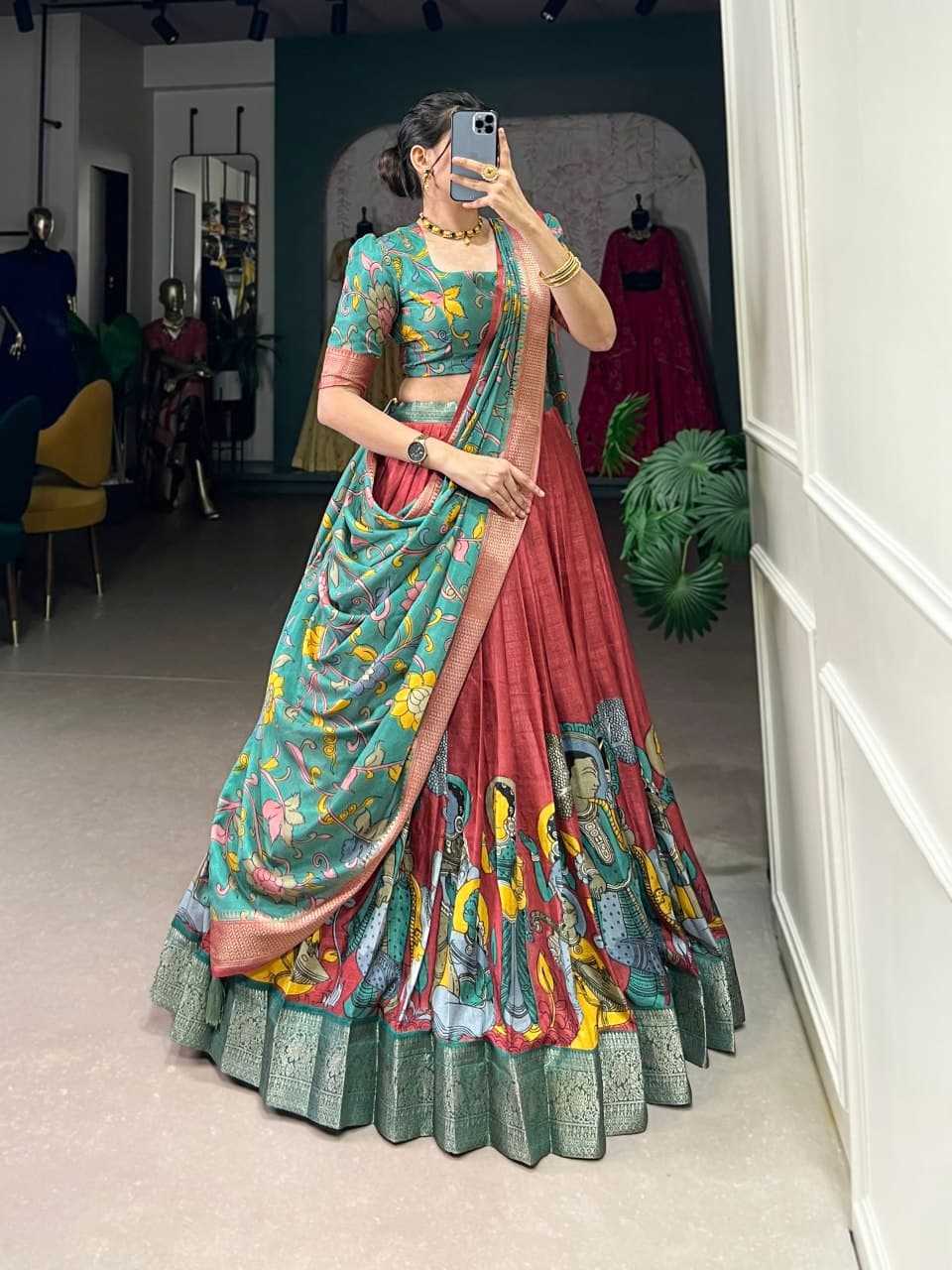 Ynf Tussar Silk RIN207 1568 Lehengas Wholesale Traditional Lehenga Silk Lehenga Printed Lehenga Manufacturer