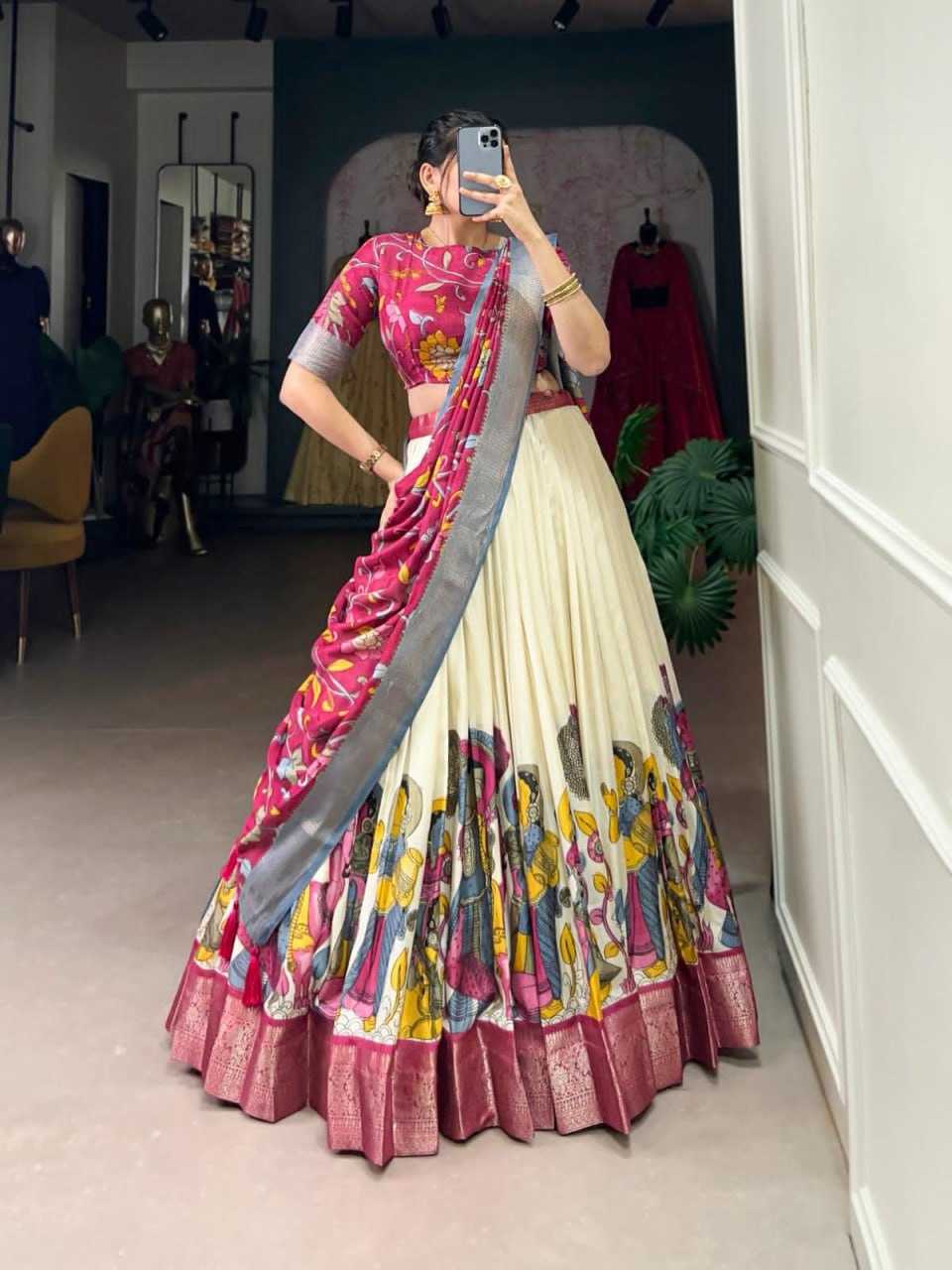 Ynf Tussar Silk RIN207 1568 Lehengas Wholesale Traditional Lehenga Silk Lehenga Printed Lehenga Manufacturer