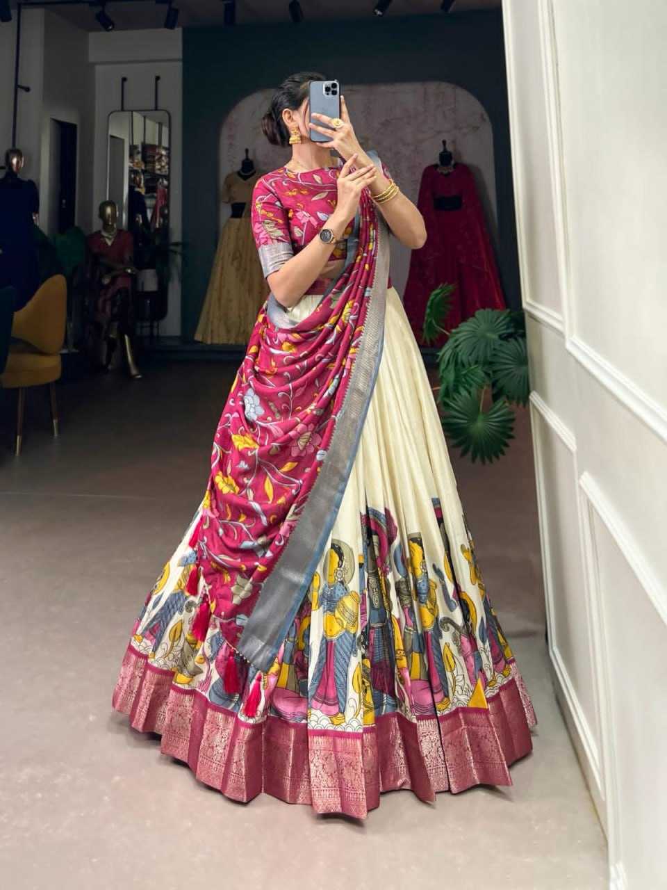 Ynf Tussar Silk RIN207 1568 Lehengas Wholesale Traditional Lehenga Silk Lehenga Printed Lehenga Manufacturer