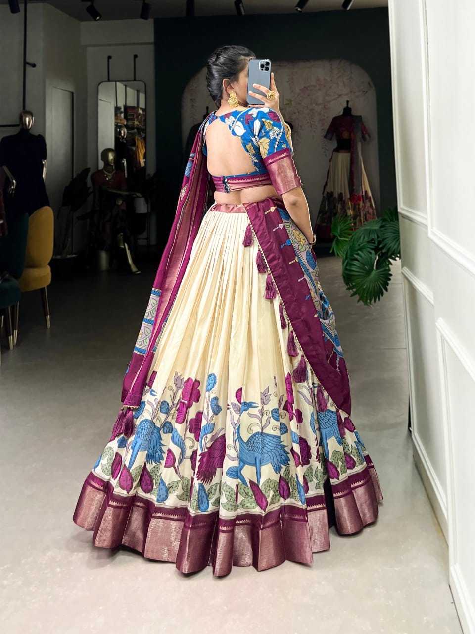 Ynf Tussar Silk RIN207 1569 Lehengas Wedding Collections Festive Collections Wholesale Silk Lehenga Printed Lehenga Lehenga With Blouse Manufacturer