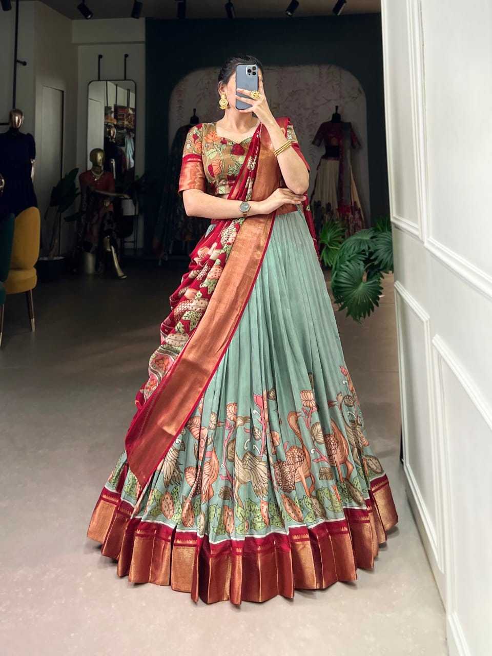 Ynf Tussar Silk RIN207 1569 Lehengas Wedding Collections Festive Collections Wholesale Silk Lehenga Printed Lehenga Lehenga With Blouse Manufacturer
