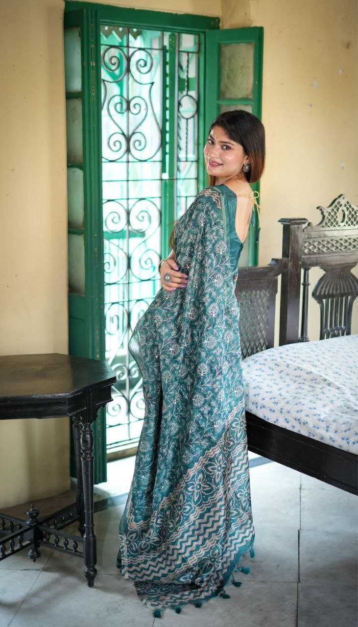 Ynf Tussar Silk RIN207 SANVI BATIK Silk Sarees Wholesale Tussar Silk Sarees Manufacturer