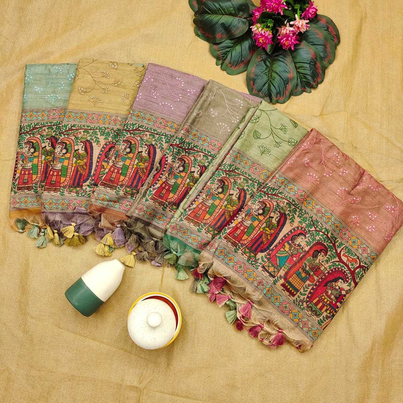 Ynf Tussar Silk RIN207 SANVI KALAMKARI Silk Sarees Wholesale Tussar Silk Sarees Kalamkari Silk Sarees Manufacturer