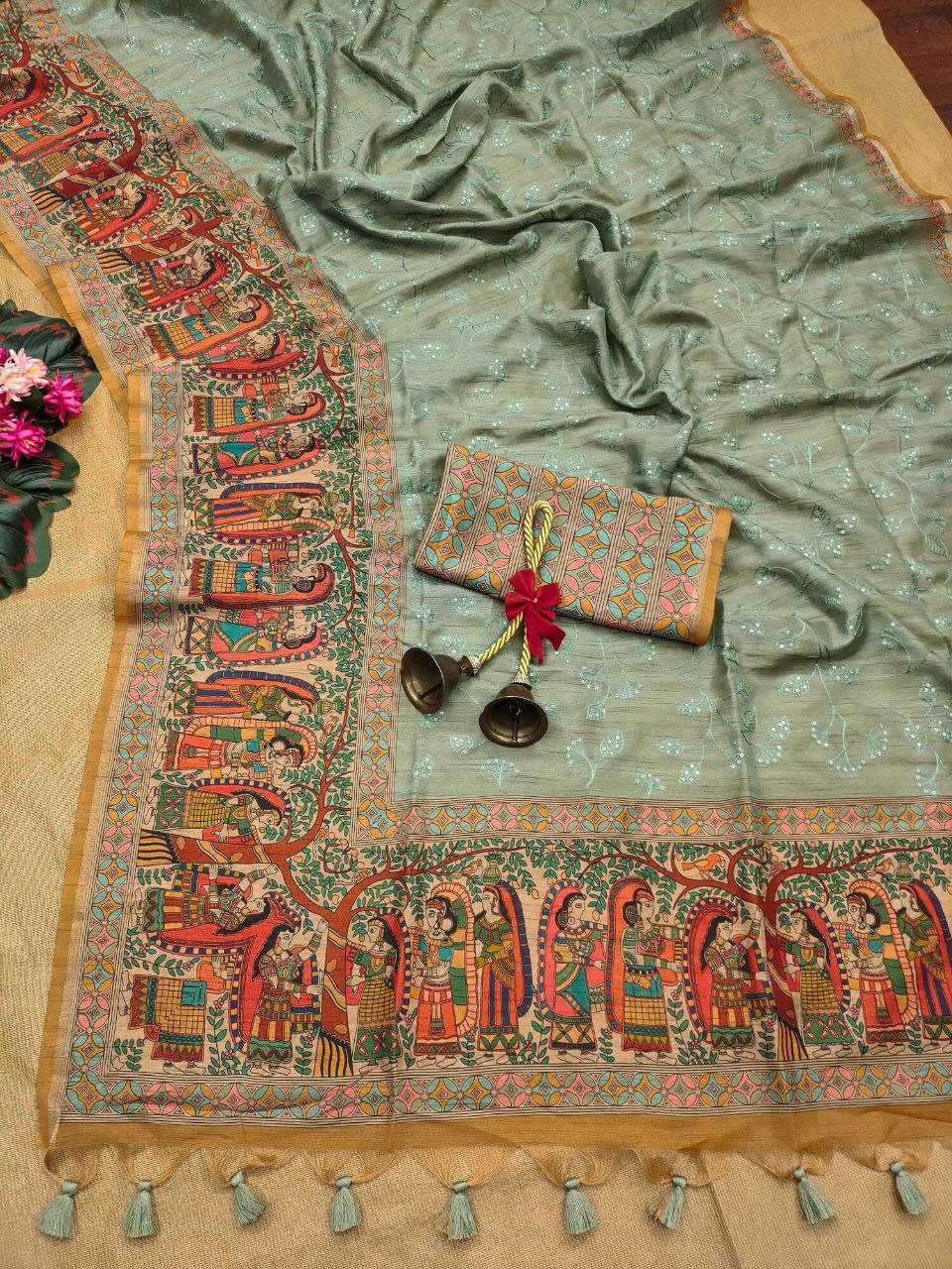 Ynf Tussar Silk RIN207 SANVI KALAMKARI Silk Sarees Wholesale Tussar Silk Sarees Kalamkari Silk Sarees Manufacturer