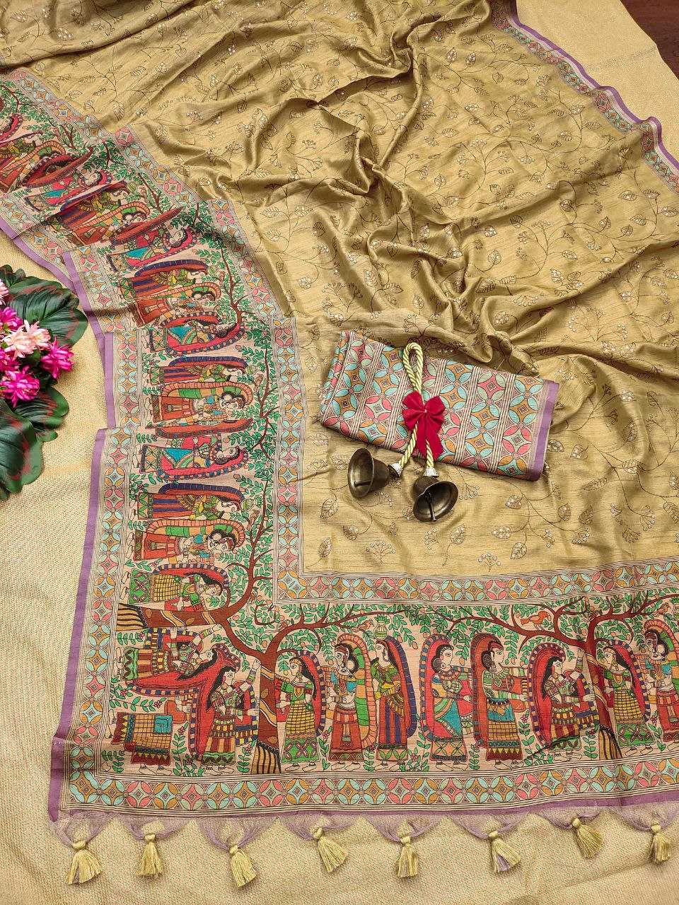 Ynf Tussar Silk RIN207 SANVI KALAMKARI Silk Sarees Wholesale Tussar Silk Sarees Kalamkari Silk Sarees Manufacturer