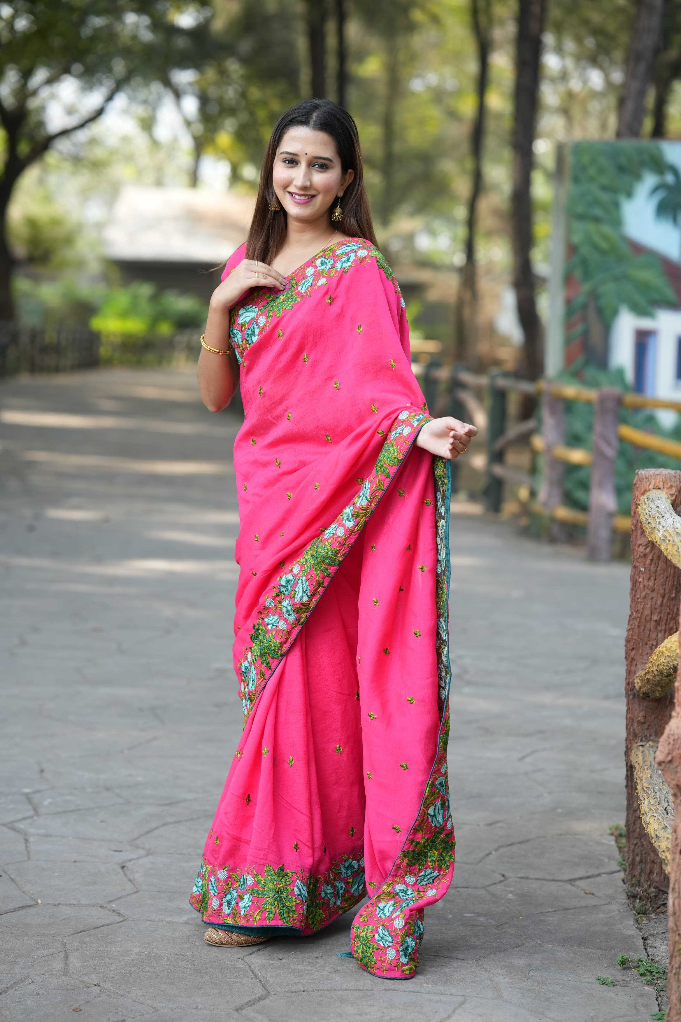 Ynf Tussar Silk RIN209 PANKI Silk Sarees Wholesale Tussar Silk Sarees Designer Silk Sarees Embroidered Silk Sarees Manufacturer