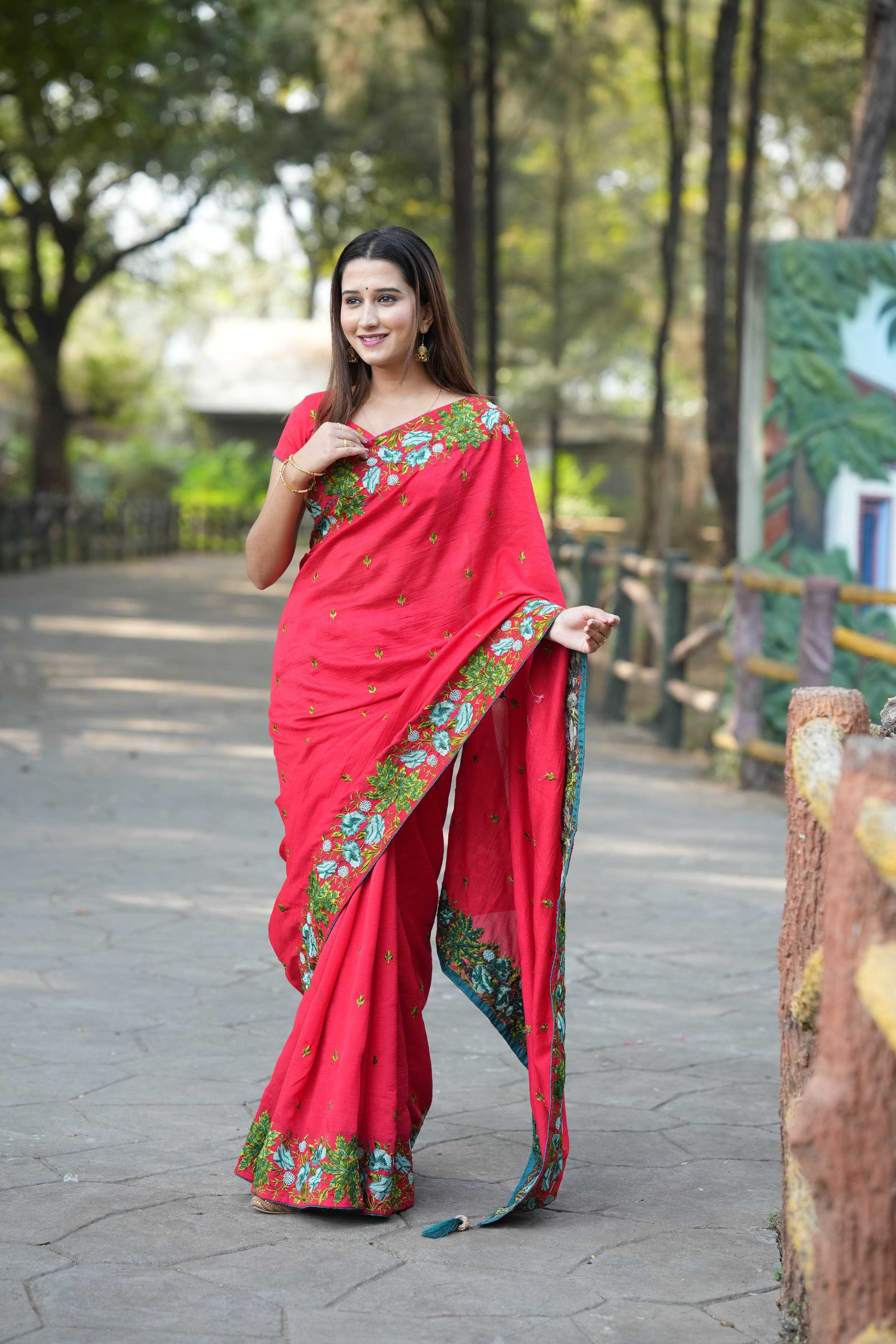 Ynf Tussar Silk RIN209 PANKI Silk Sarees Wholesale Tussar Silk Sarees Designer Silk Sarees Embroidered Silk Sarees Manufacturer