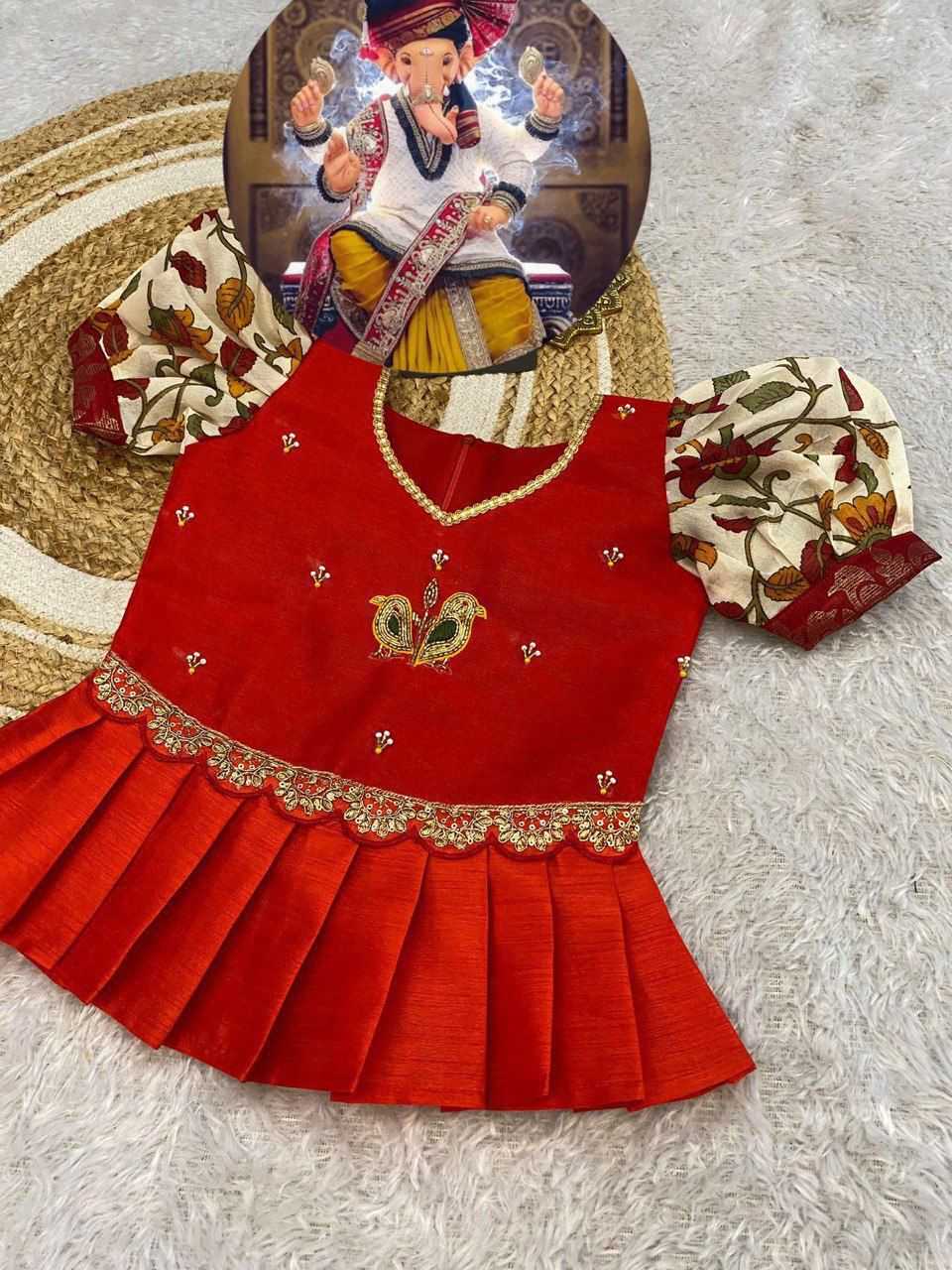 Ynf Tussar Silk RIN235 patuu pavada Kids Wear Festive Collections Wholesale Kids Lehenga Kids Lehenga Choli Onam Collections Manufacturer