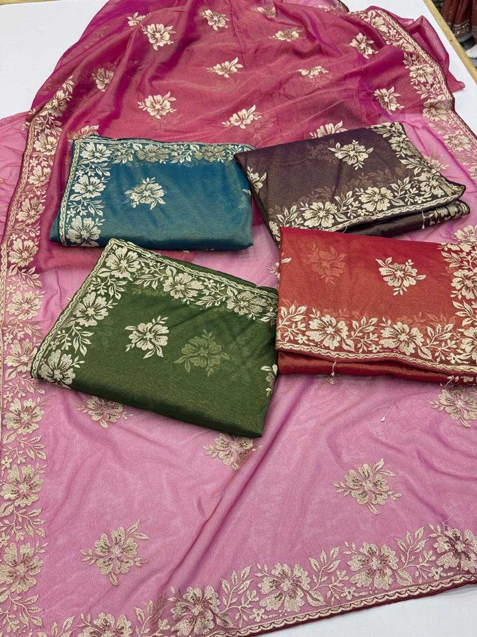 Ynf Twill Net KESH114 2164 Sarees Wholesale Embroidered Sarees Stone Work Saree Zari Border Sarees Manufacturer