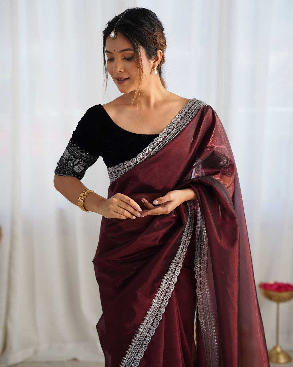 Ynf Twill Net KESH486 photoshoot Sarees Wedding Collections Festive Collections Wholesale Net Sarees Sequins Work Saree Sarees With Blouse Manufacturer