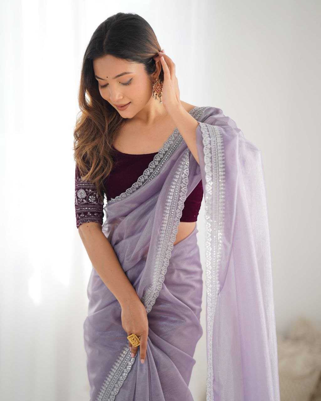 Ynf Twill Net KESH486 photoshoot Sarees Wedding Collections Festive Collections Wholesale Net Sarees Sequins Work Saree Sarees With Blouse Manufacturer