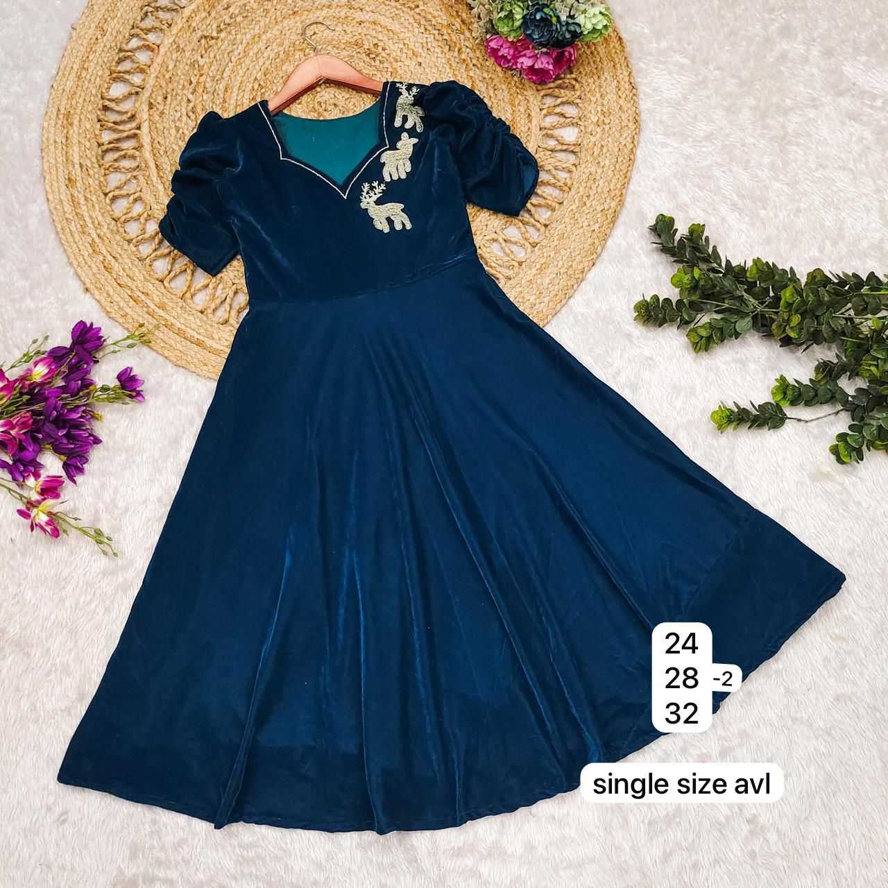 Ynf Velvet KESH493 midi Kids Wear Wholesale Kids Gown Kids Ethnic Gowns Manufacturer