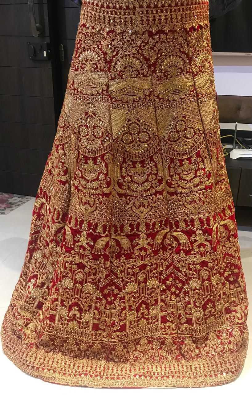 Ynf Velvet KESH494 1131 Lehengas Wedding Collections Festive Collections Wholesale Embroidered Lehenga Velvet Lehenga Zari Work Lehenga Manufacturer