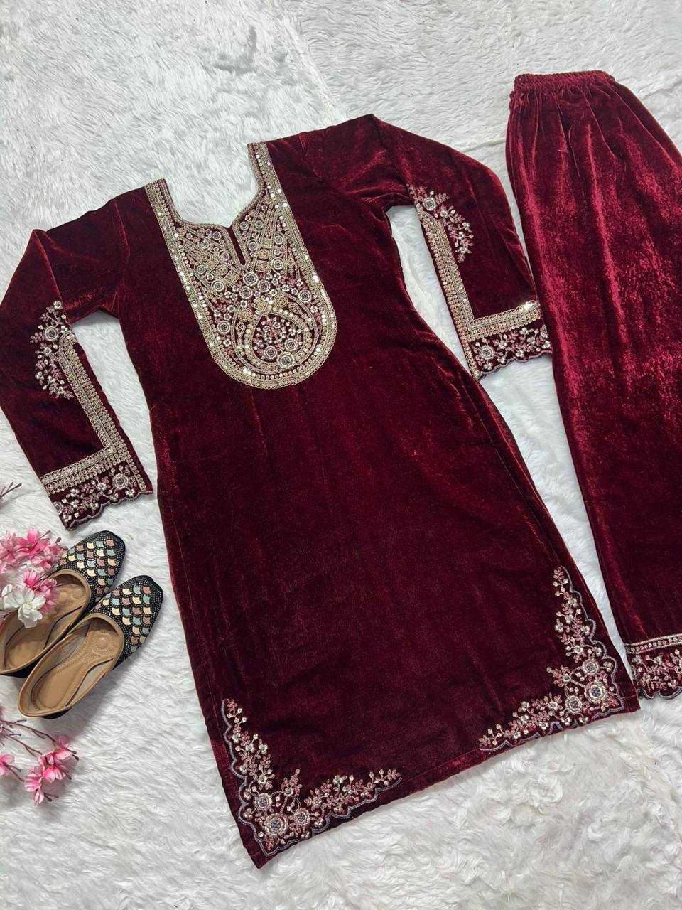 Ynf Velvet KESH515 1229 Suits & Dresses Wholesale Velvet Suits Embroidery Suits Party wear suits Manufacturer