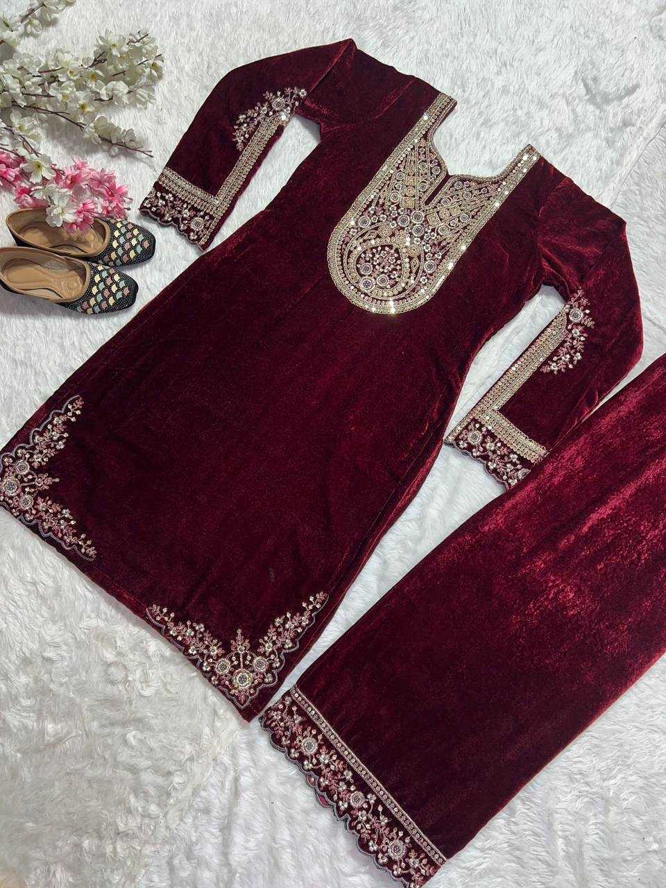 Ynf Velvet KESH515 1229 Suits & Dresses Wholesale Velvet Suits Embroidery Suits Party wear suits Manufacturer