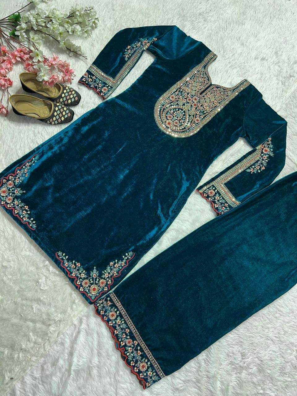 Ynf Velvet KESH515 1229 Suits & Dresses Wholesale Velvet Suits Embroidery Suits Party wear suits Manufacturer