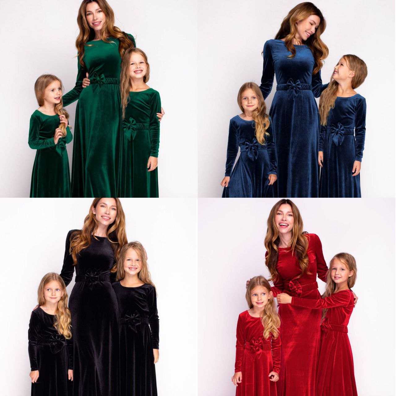 Ynf Velvet RIN157 011 Mother & Daughter Combo Wholesale Mother Daughter Matching Gowns Manufacturer