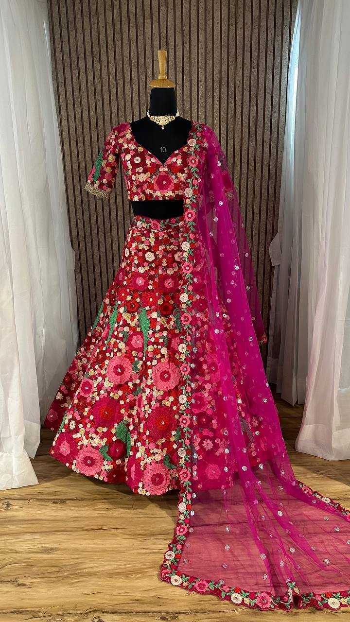 Ynf Velvet RIN216 H57 Lehengas Wholesale Embroidered Lehenga Velvet Lehenga Manufacturer