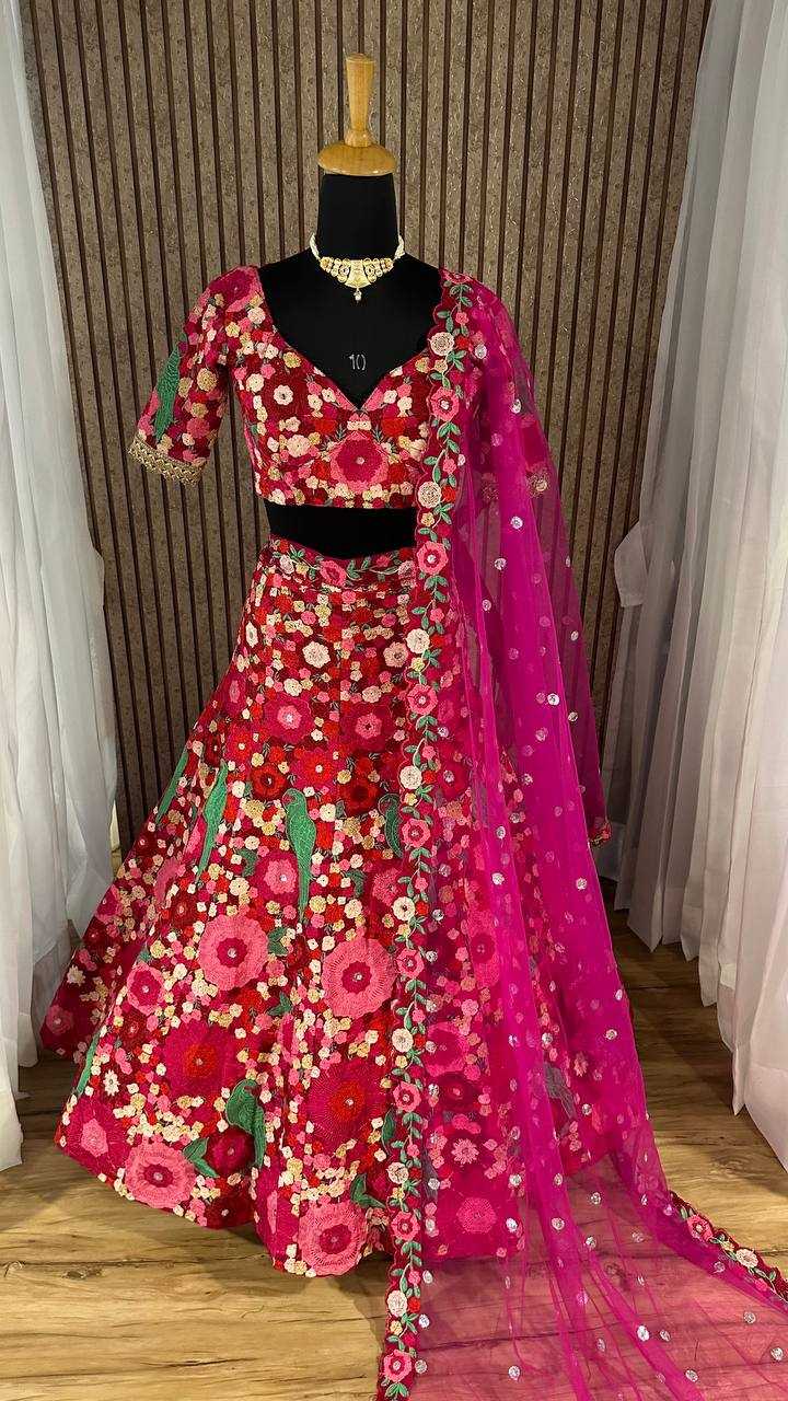 Ynf Velvet RIN216 H57 Lehengas Wholesale Embroidered Lehenga Velvet Lehenga Manufacturer