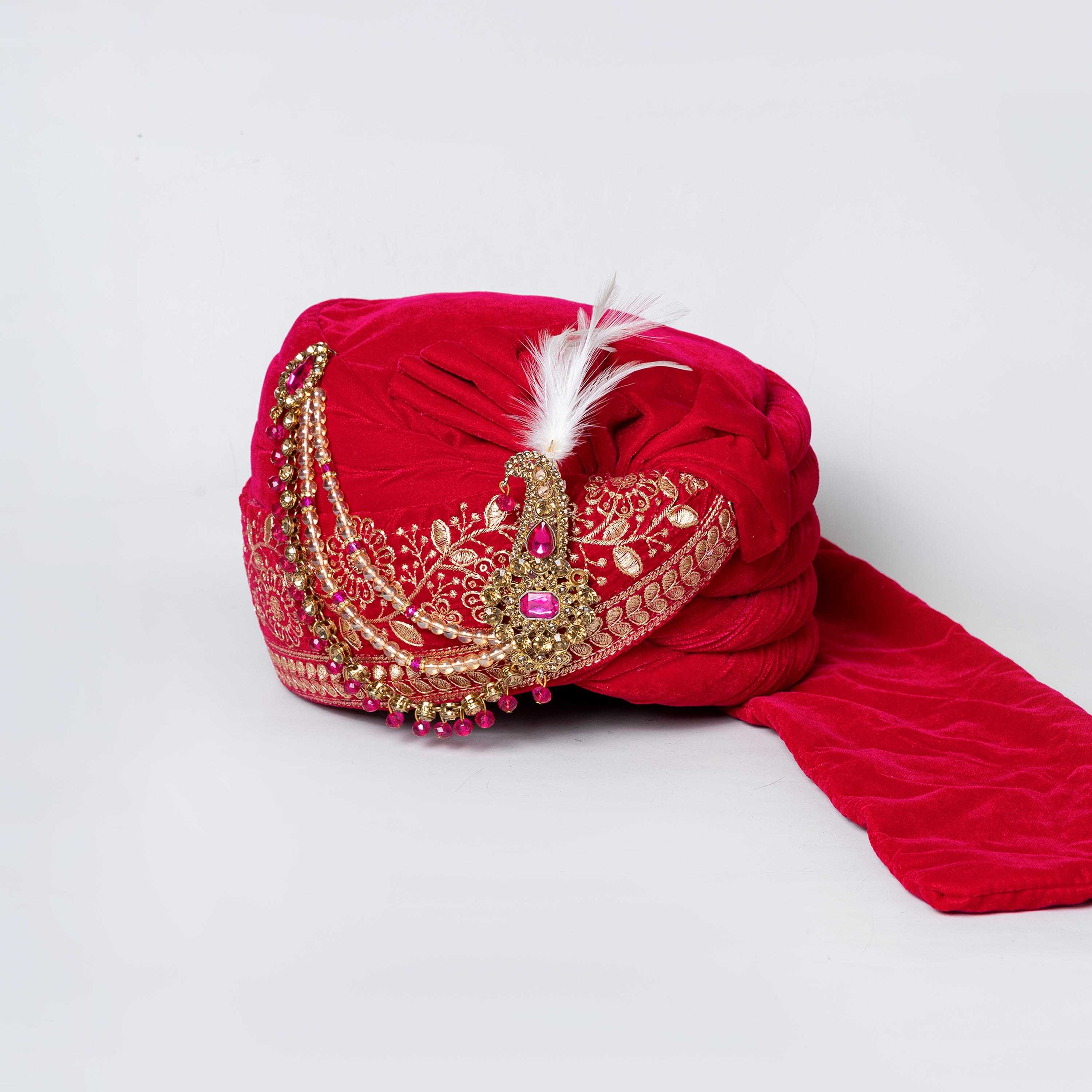 Ynf Velvet RIN223 S3308 Mens Wedding Safa Wholesale Designer Wedding Safa Royal Safa for Groom Rajasthani Wedding Safa Manufacturer