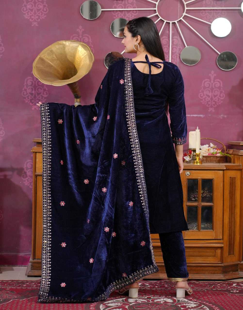 Ynf Velvet RIN232 31 Suits & Dresses Wholesale Velvet Suits Embroidery Suits Party wear suits Manufacturer
