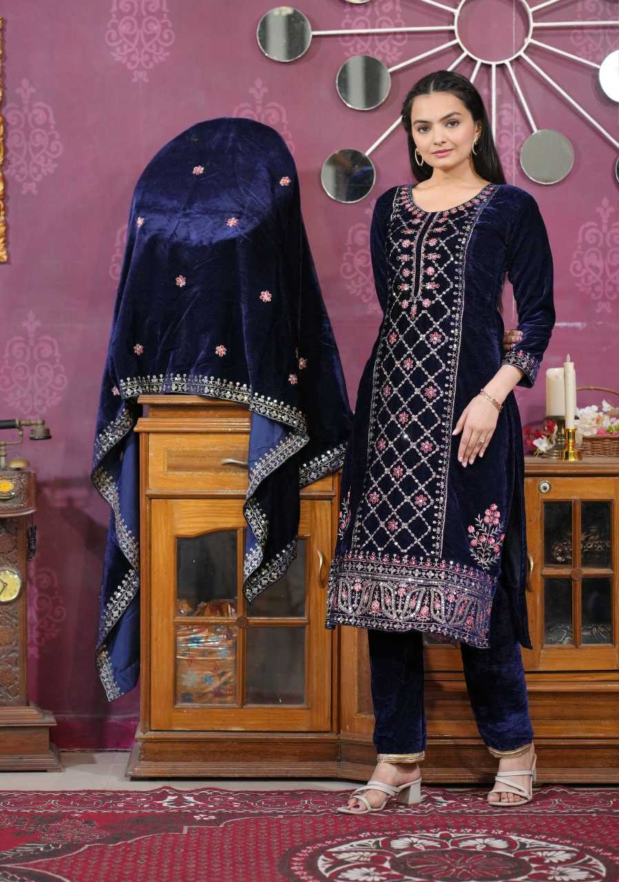 Ynf Velvet RIN232 31 Suits & Dresses Wholesale Velvet Suits Embroidery Suits Party wear suits Manufacturer