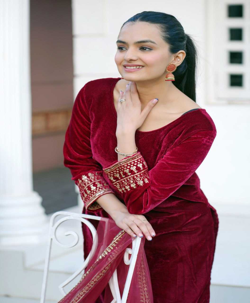 Ynf Velvet RIN232 32 Suits & Dresses Wholesale Kashmiri Suits Velvet Suits Embroidery Suits Manufacturer