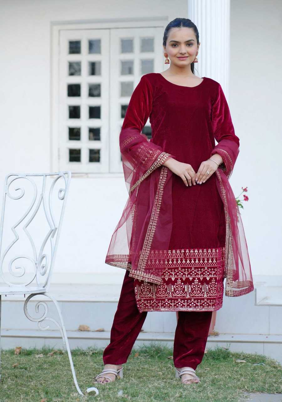 Ynf Velvet RIN232 32 Suits & Dresses Wholesale Kashmiri Suits Velvet Suits Embroidery Suits Manufacturer