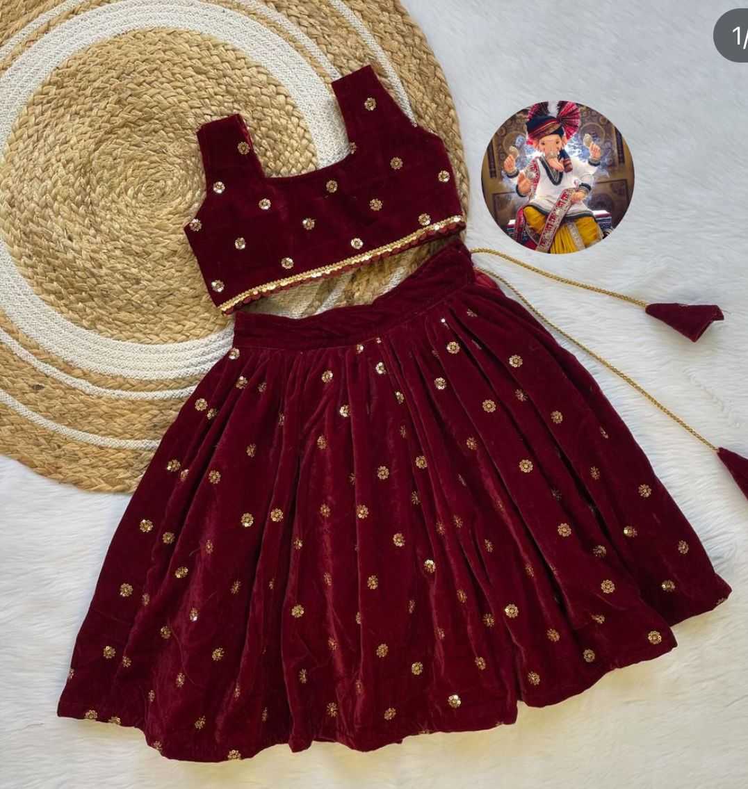 Ynf Velvet RIN235 9000 Kids Wear Wholesale Kids Lehenga Kids Lehenga Choli Baby Girl Lehenga Manufacturer