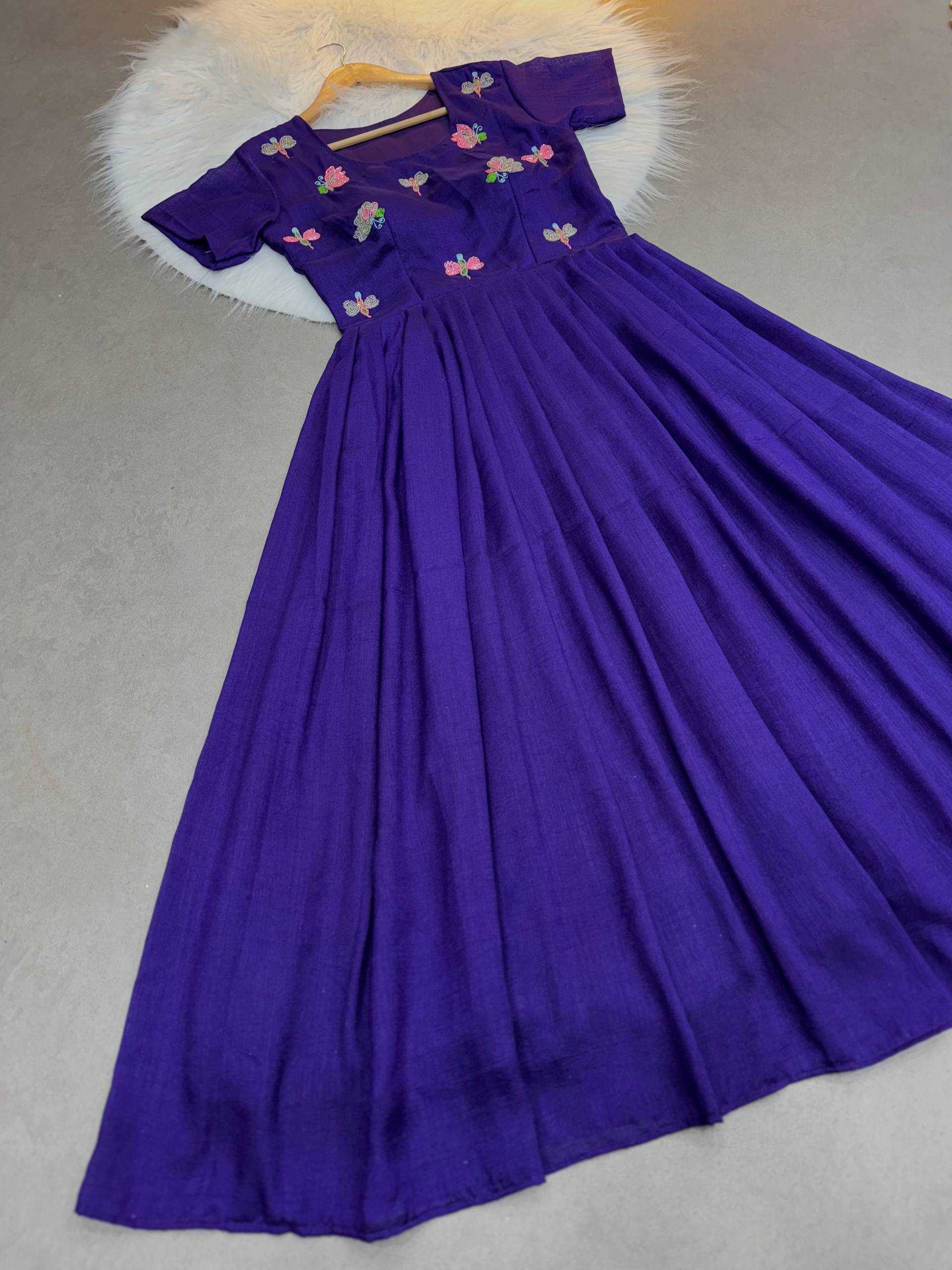 Ynf Vichitra Silk KESH485 81 Gowns Wholesale Fancy Gowns Embroidery Gowns Anarkali Gown Manufacturer