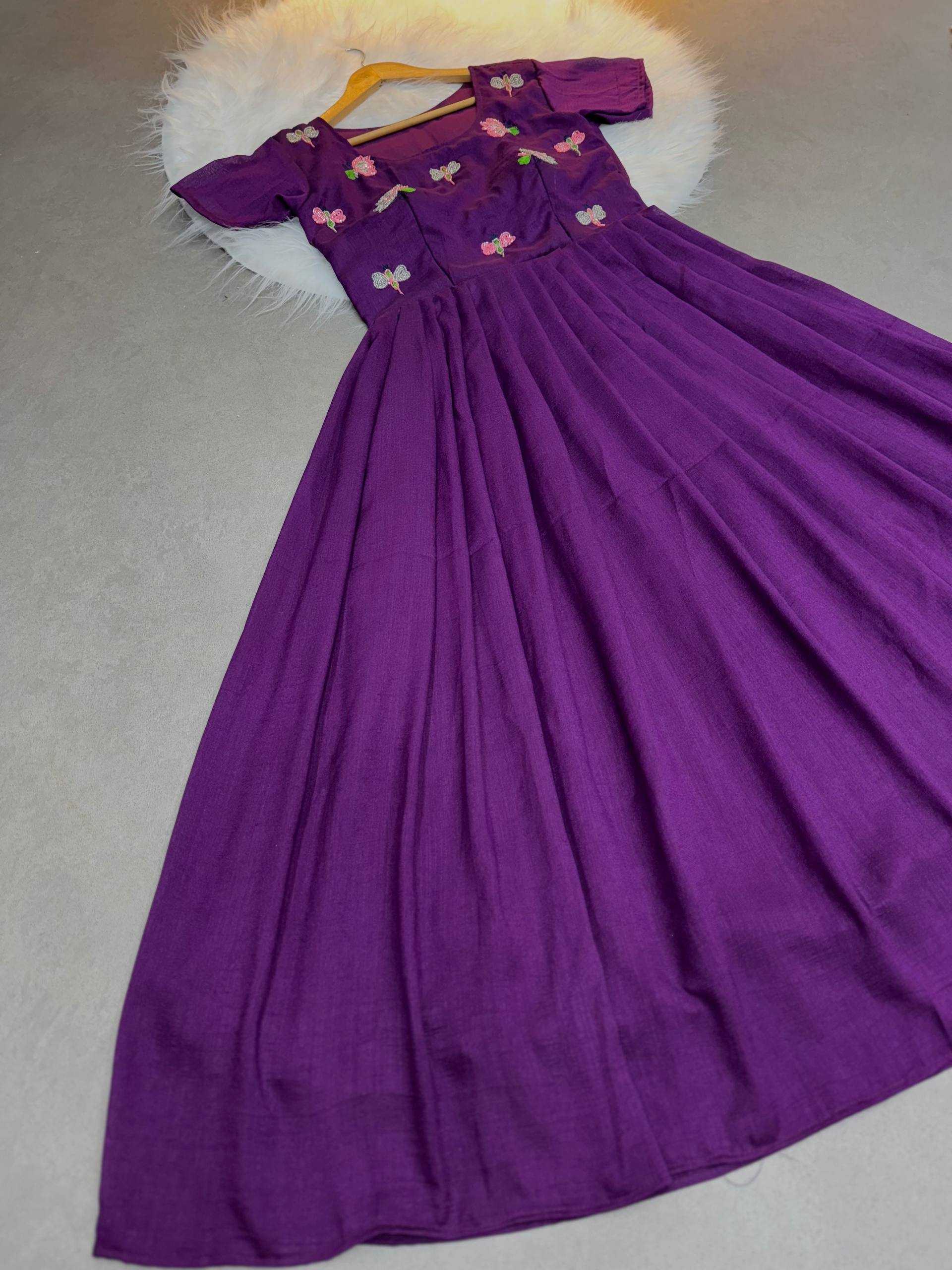 Ynf Vichitra Silk KESH485 81 Gowns Wholesale Fancy Gowns Embroidery Gowns Anarkali Gown Manufacturer