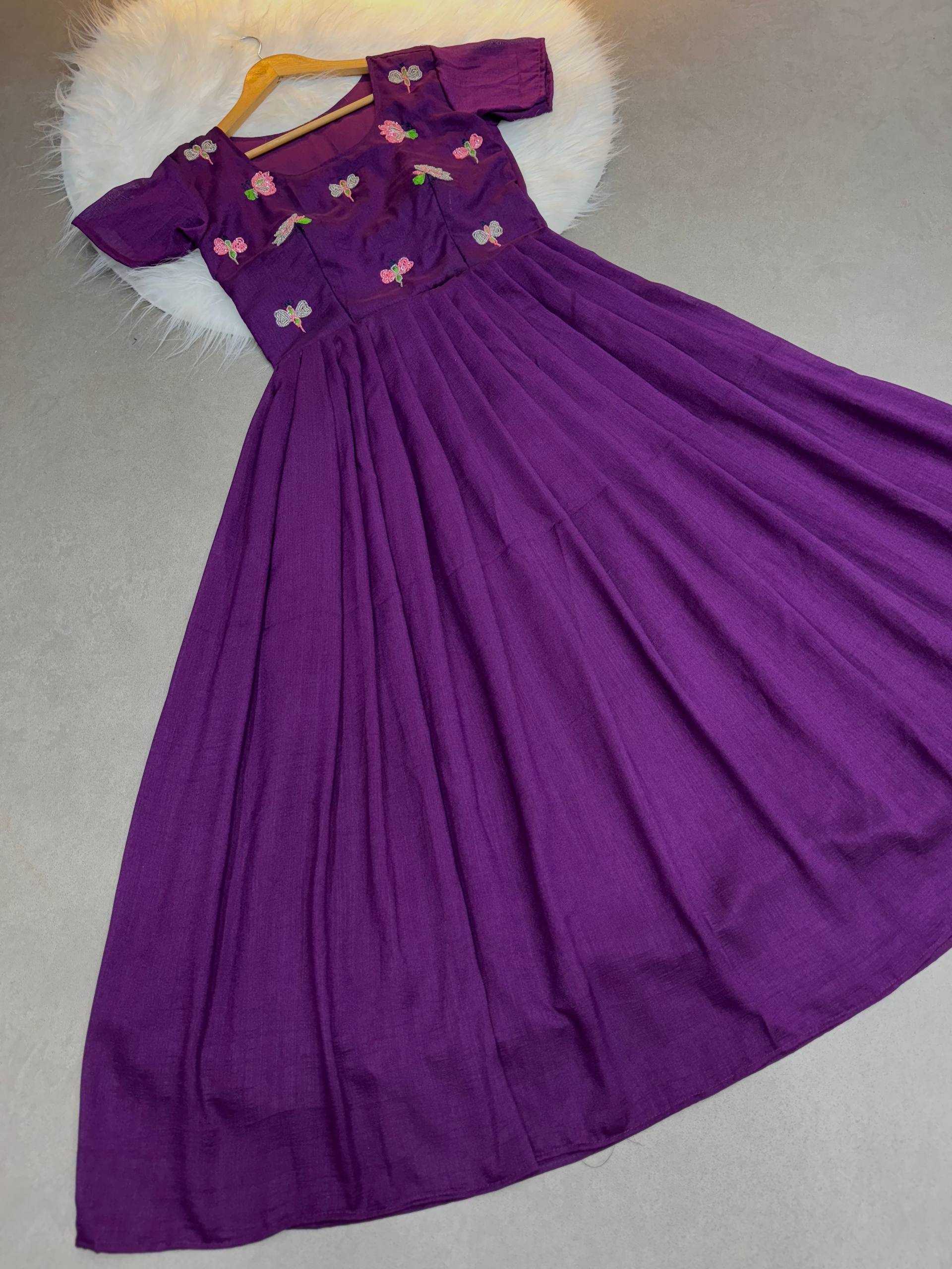 Ynf Vichitra Silk KESH485 81 Gowns Wholesale Fancy Gowns Embroidery Gowns Anarkali Gown Manufacturer