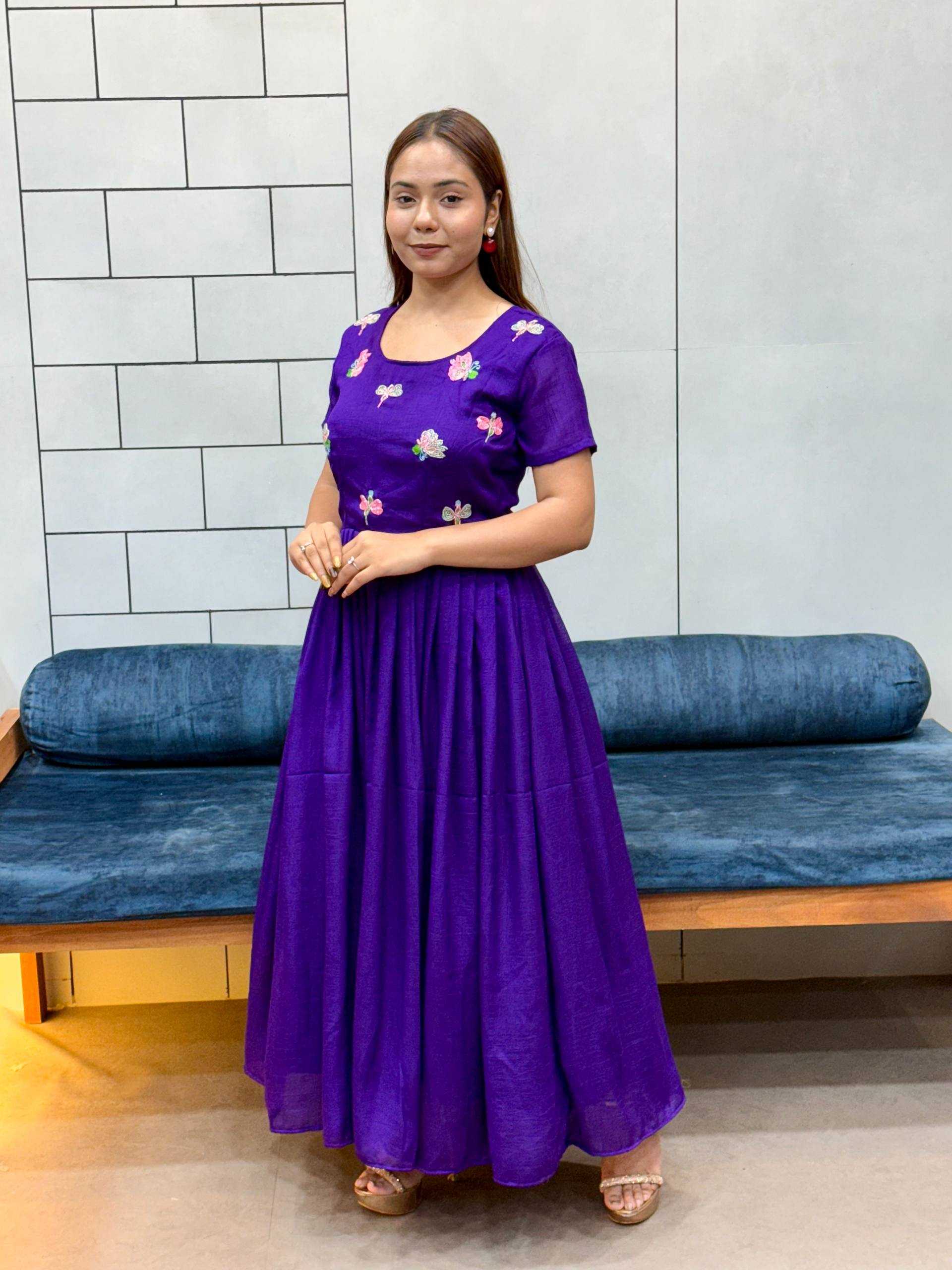 Ynf Vichitra Silk KESH485 81 Gowns Wholesale Fancy Gowns Embroidery Gowns Anarkali Gown Manufacturer