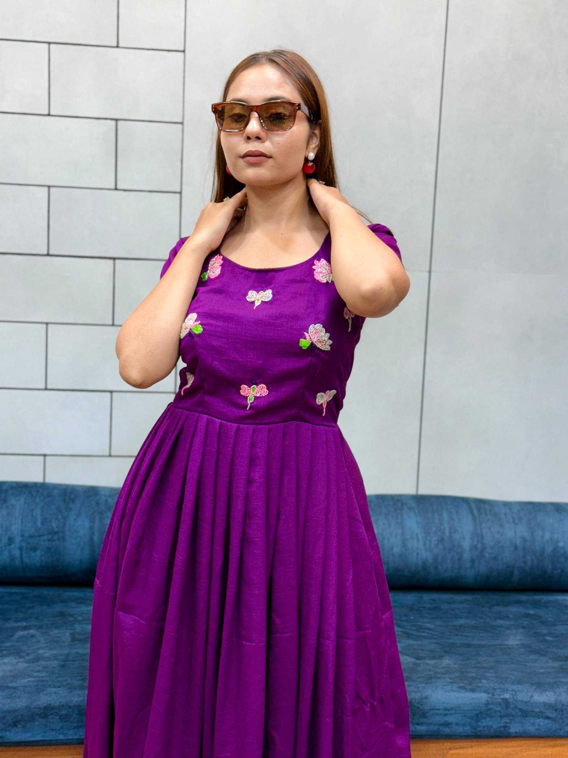 Ynf Vichitra Silk KESH485 81 Gowns Wholesale Fancy Gowns Embroidery Gowns Anarkali Gown Manufacturer
