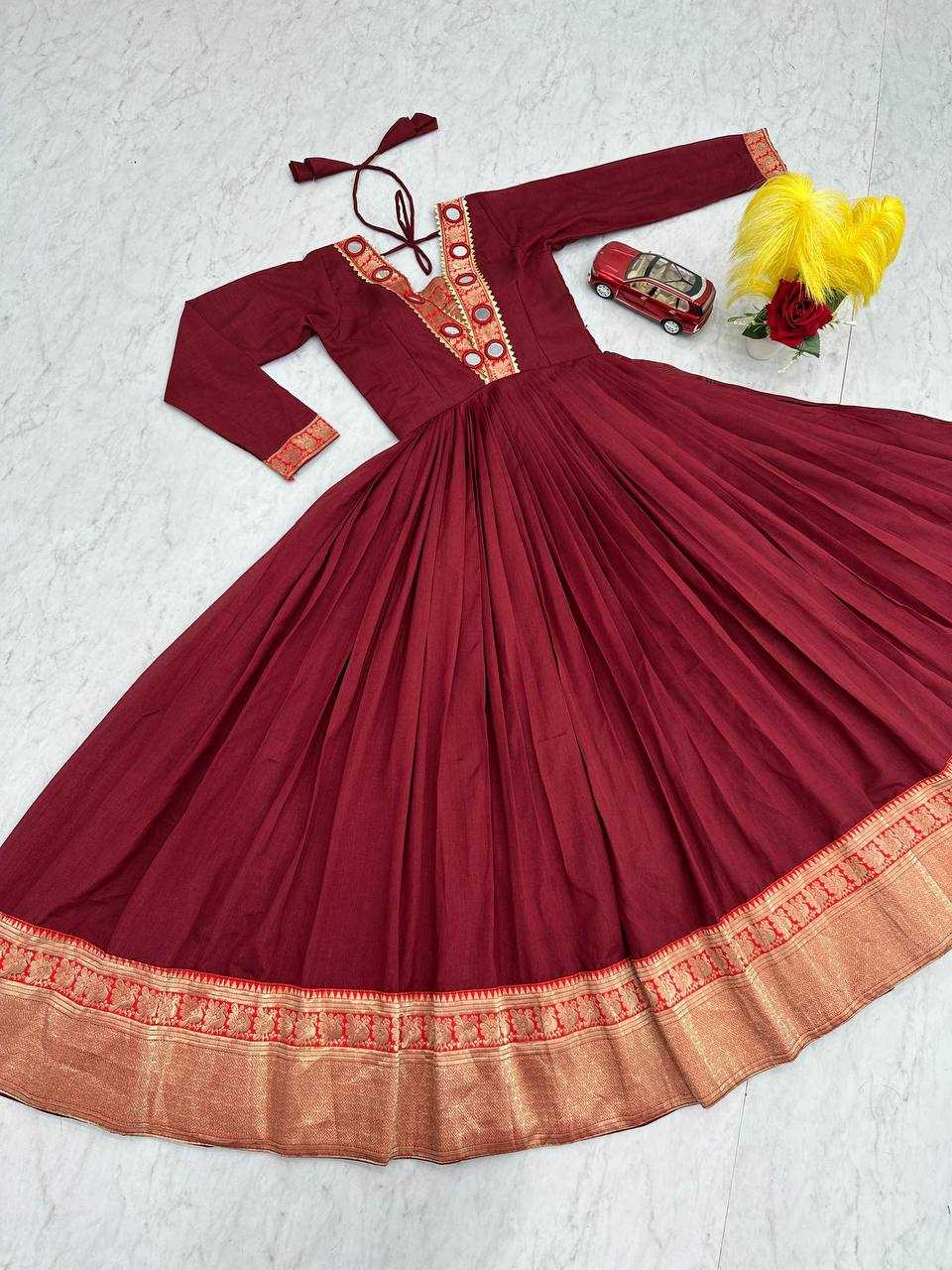 Ynf Vichitra Silk KESH496 524 Gowns Wholesale Fancy Gowns Embroidery Gowns Anarkali Gown Manufacturer