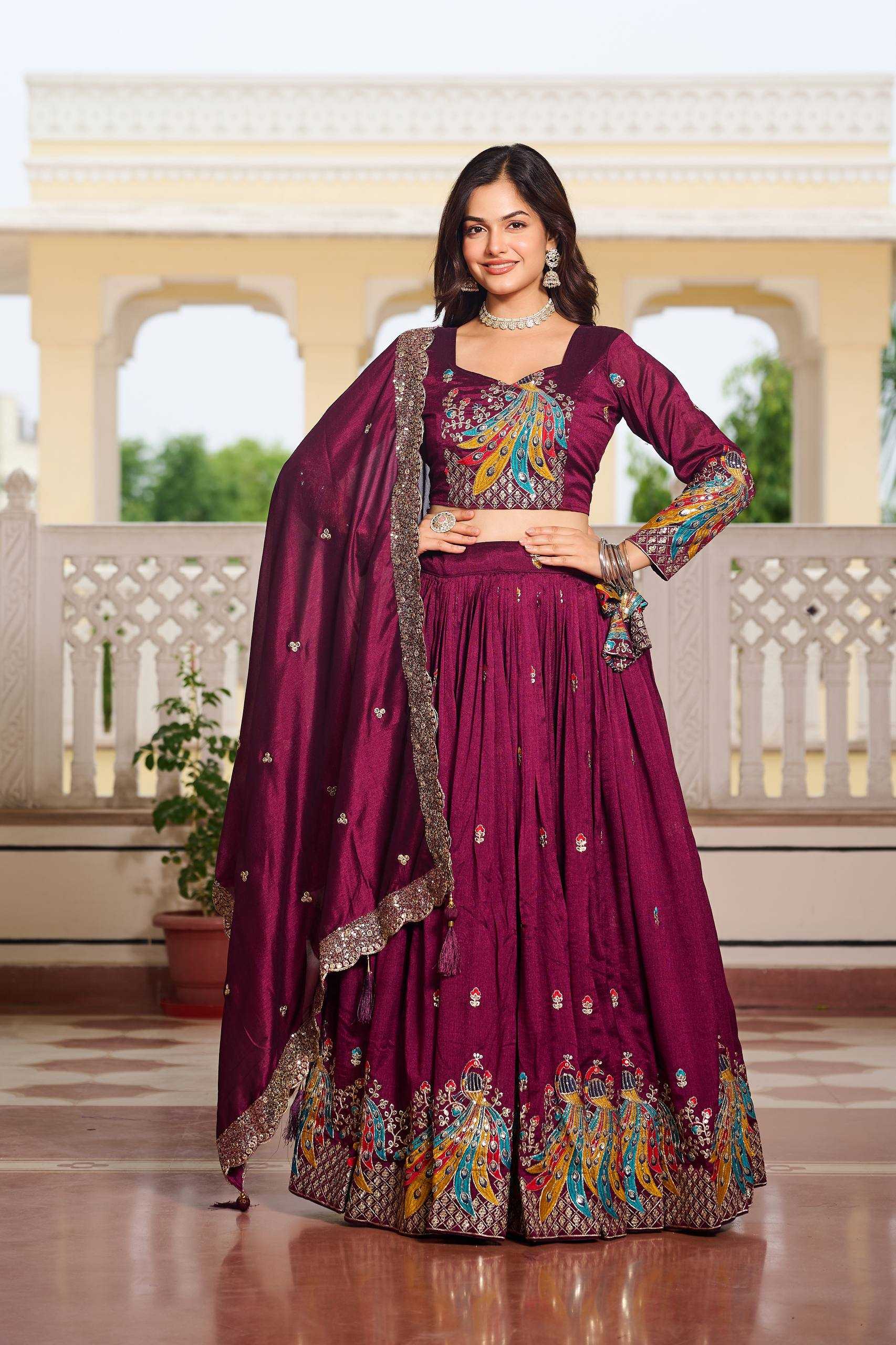Ynf Vichitra Silk KESH498 113 Lehengas Wholesale Fancy Lehenga Traditional Lehenga Embroidered Lehenga Manufacturer