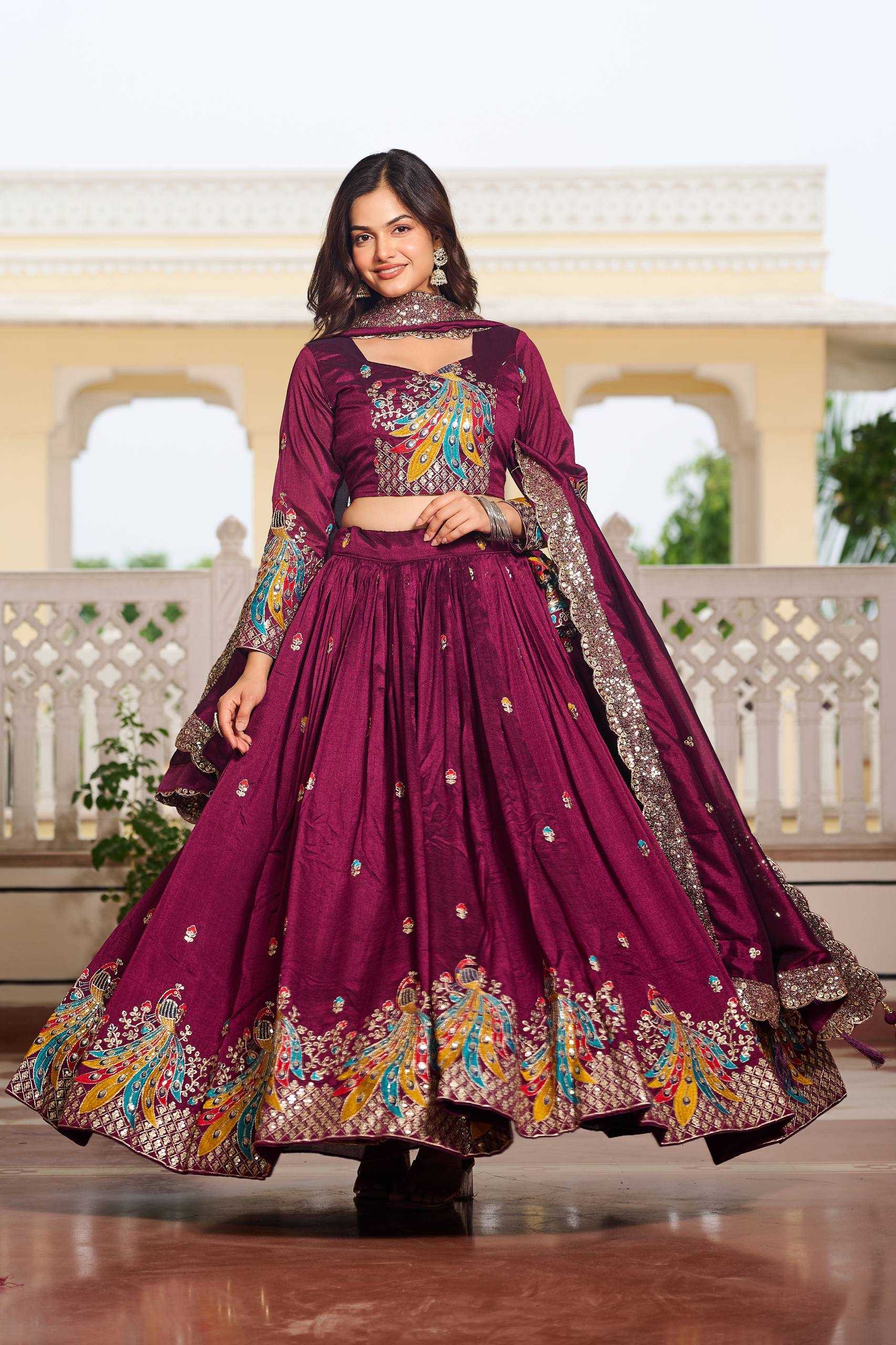 Ynf Vichitra Silk KESH498 113 Lehengas Wholesale Fancy Lehenga Traditional Lehenga Embroidered Lehenga Manufacturer