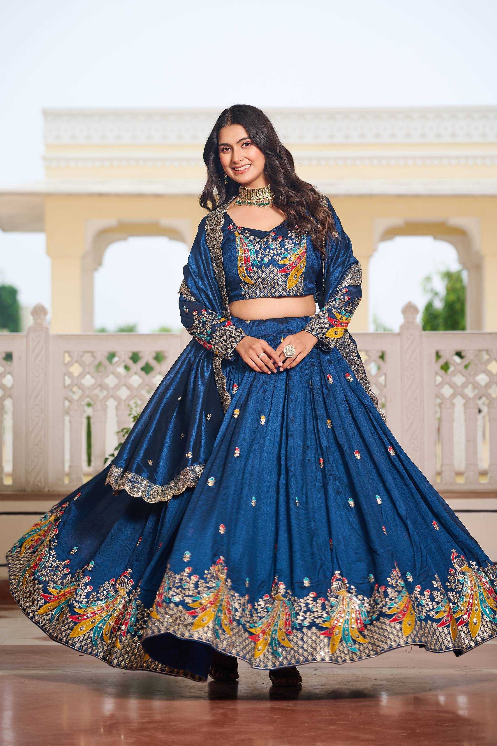 Ynf Vichitra Silk KESH498 113 Lehengas Wholesale Fancy Lehenga Traditional Lehenga Embroidered Lehenga Manufacturer