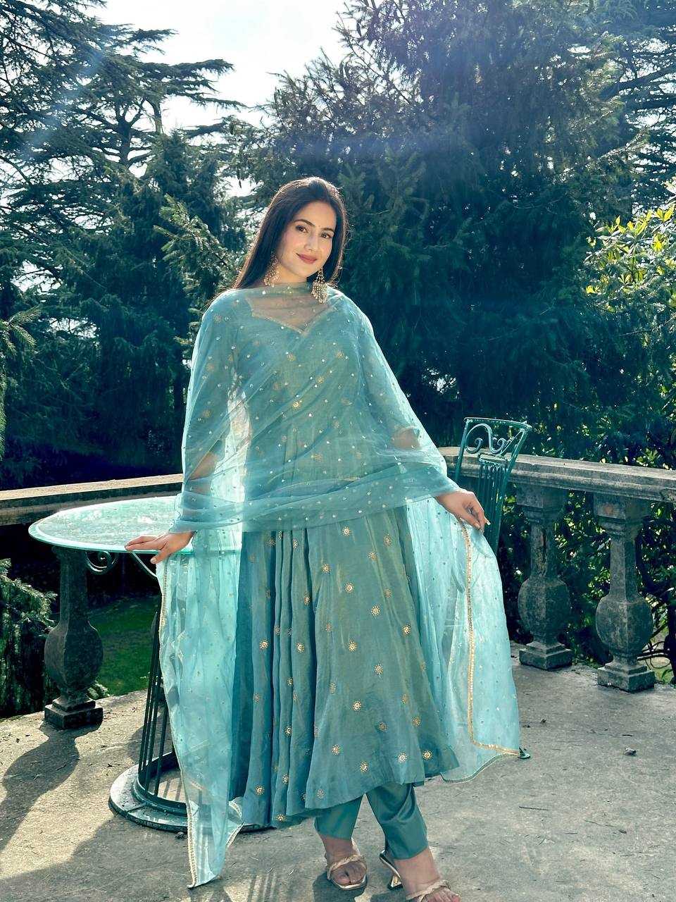 Ynf Vichitra Silk KESH499 524 Gowns Wholesale Printed Gowns Fancy Gowns Embroidery Gowns Sequin Gowns Manufacturer