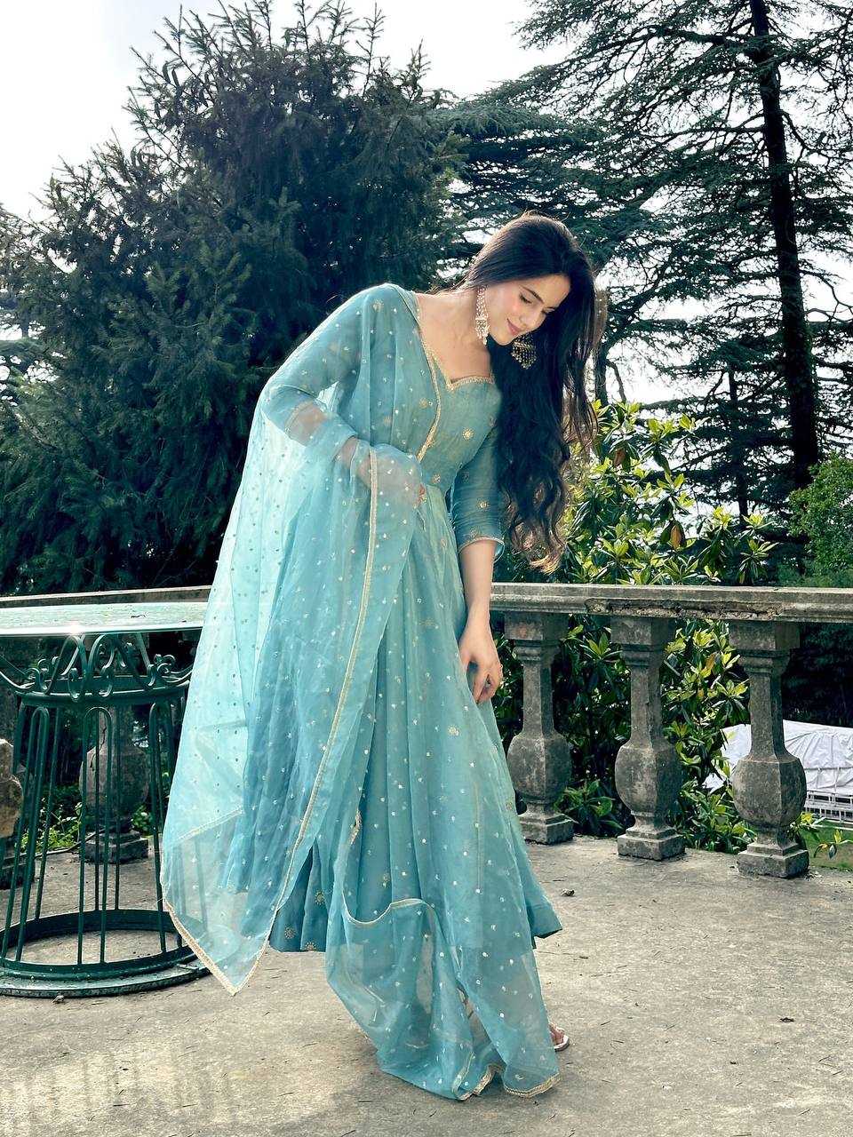 Ynf Vichitra Silk KESH499 524 Gowns Wholesale Printed Gowns Fancy Gowns Embroidery Gowns Sequin Gowns Manufacturer