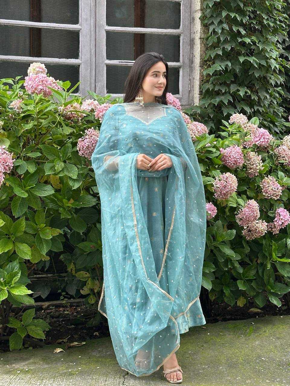 Ynf Vichitra Silk KESH499 524 Gowns Wholesale Printed Gowns Fancy Gowns Embroidery Gowns Sequin Gowns Manufacturer
