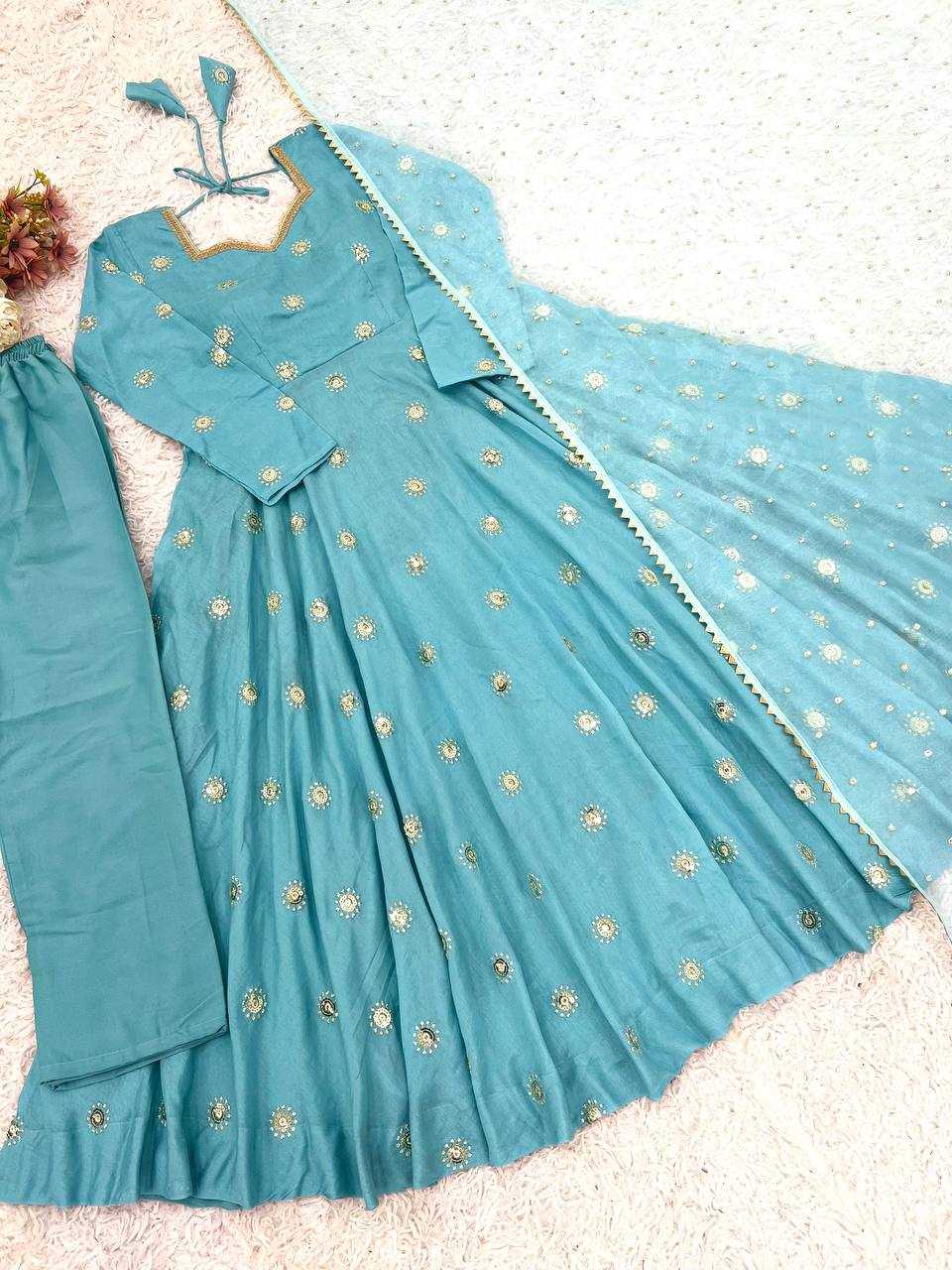 Ynf Vichitra Silk KESH499 524 Gowns Wholesale Printed Gowns Fancy Gowns Embroidery Gowns Sequin Gowns Manufacturer