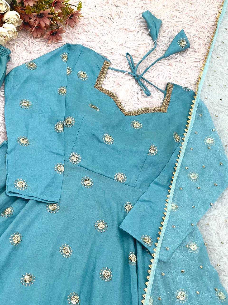 Ynf Vichitra Silk KESH499 524 Gowns Wholesale Printed Gowns Fancy Gowns Embroidery Gowns Sequin Gowns Manufacturer